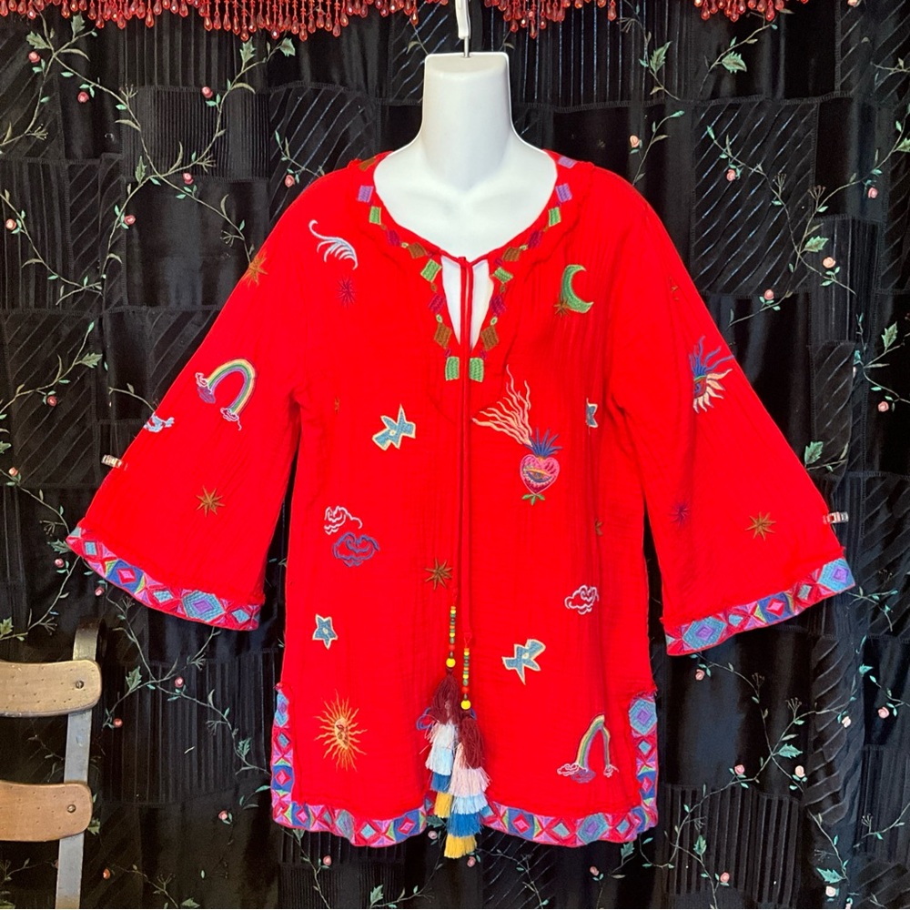 NWT$225 Johnny Was Biya Embroidered Tunic Sample